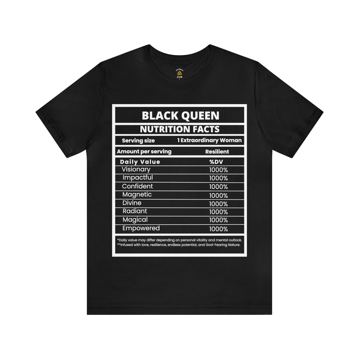 Black Queen Nutritional Facts T-Shirt