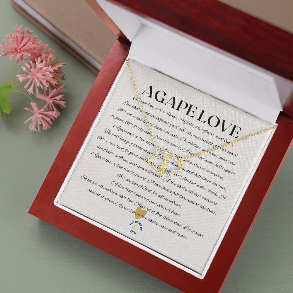 Double Heart Necklace Agape Love