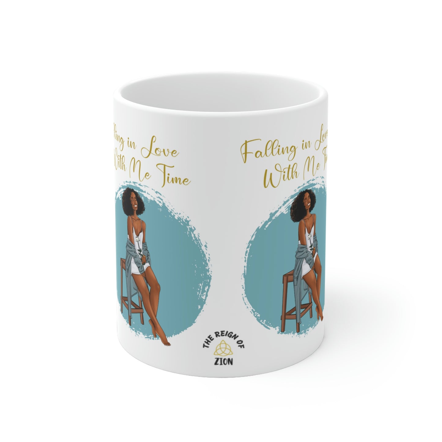 Custom Falling in Love with Me Time" Blue Ceramic Mug