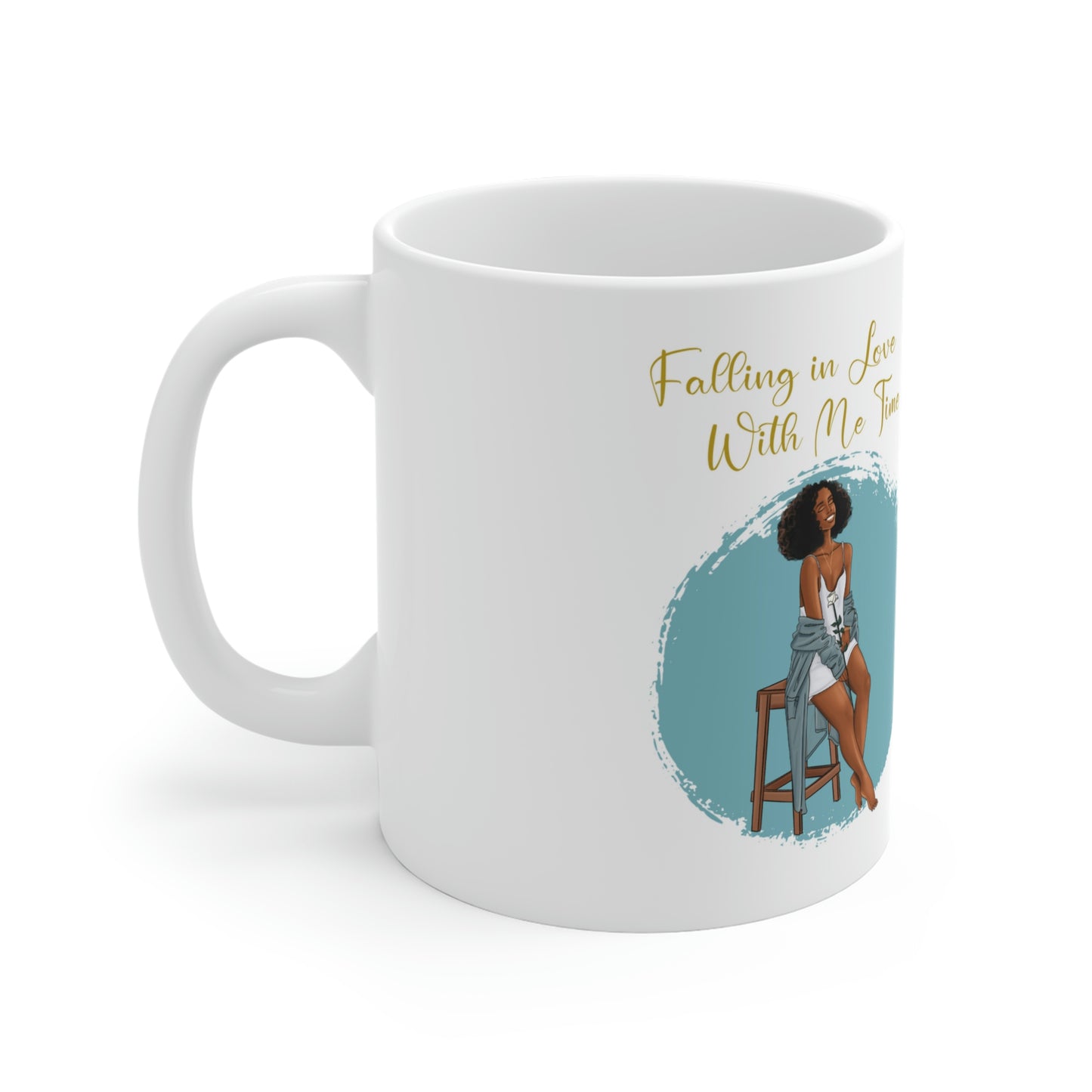 Custom Falling in Love with Me Time" Blue Ceramic Mug