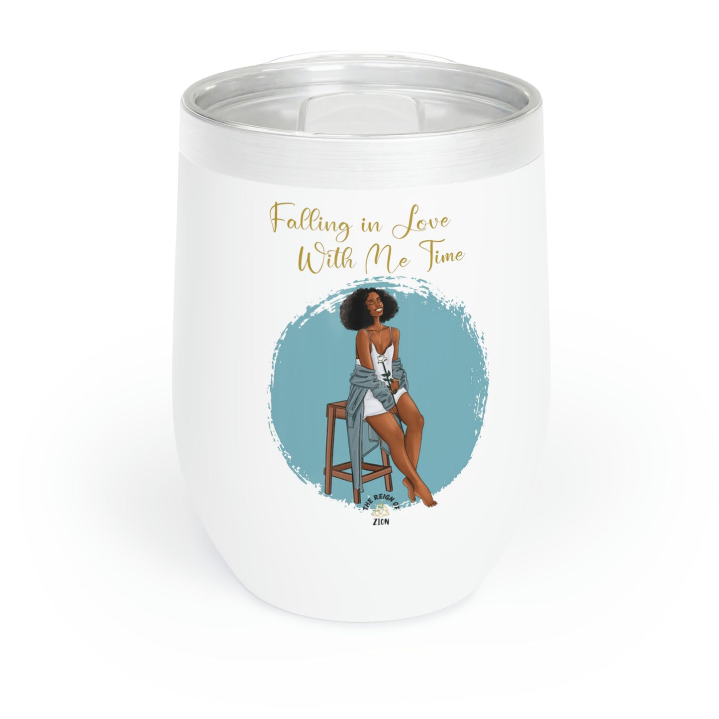 Falling In Love With Me Time- 12 oz Insulated Tumbler Blue