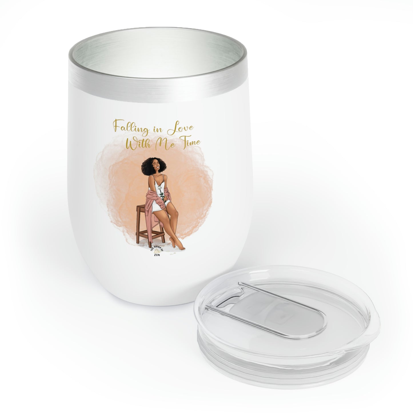 Falling In Love With Me Time- 12 oz Insulated Tumbler Pink