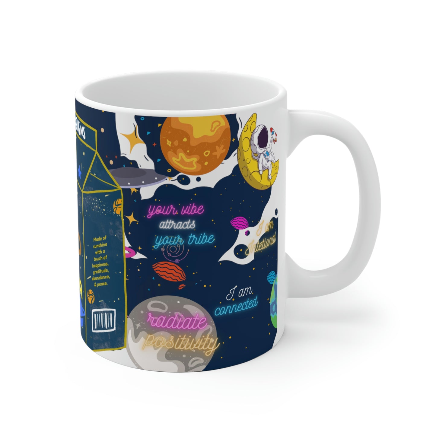 Manifest Your Dreams & Attract Your Tribe with Our Space-Themed Mug - Good Vibe Flavor by The Reign of Zion