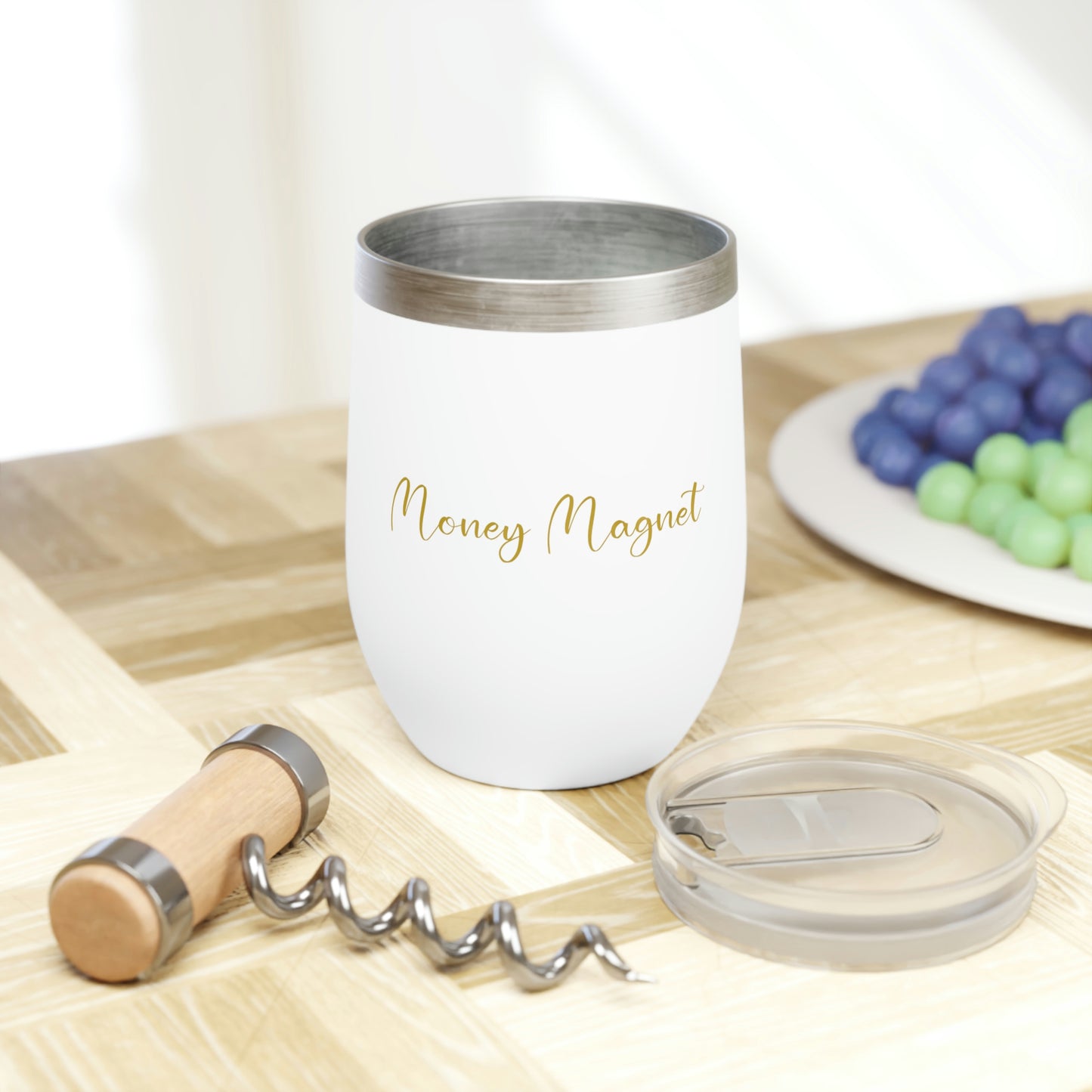 Money Magnet- Cursive Wine Tumbler