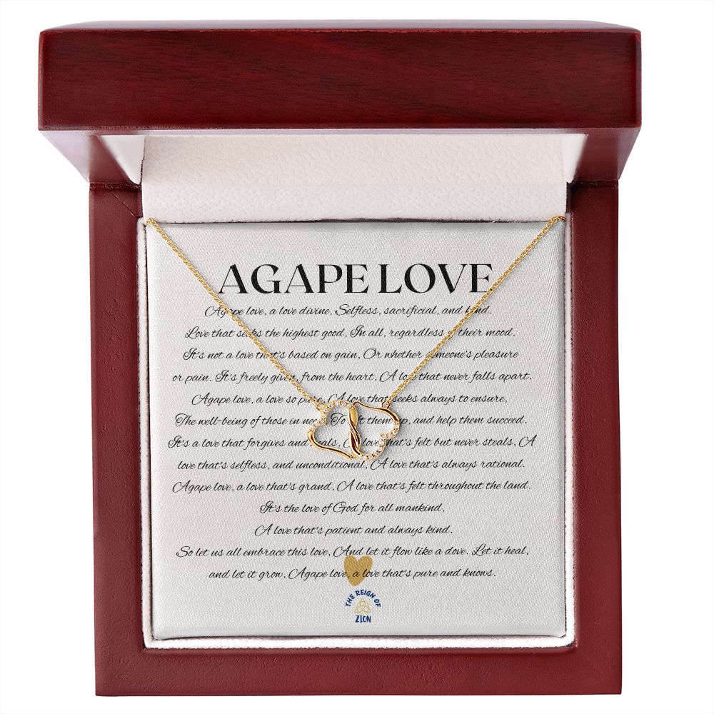 Double Heart Necklace Agape Love