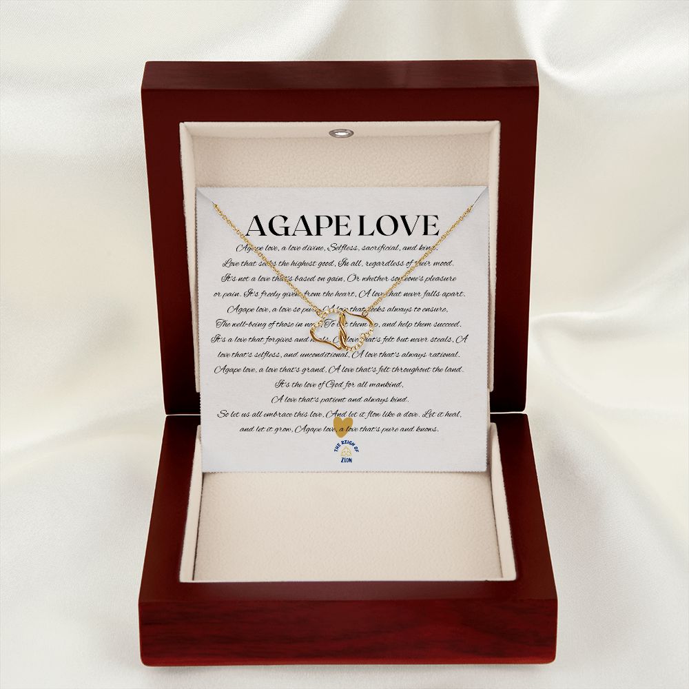 Double Heart Necklace Agape Love