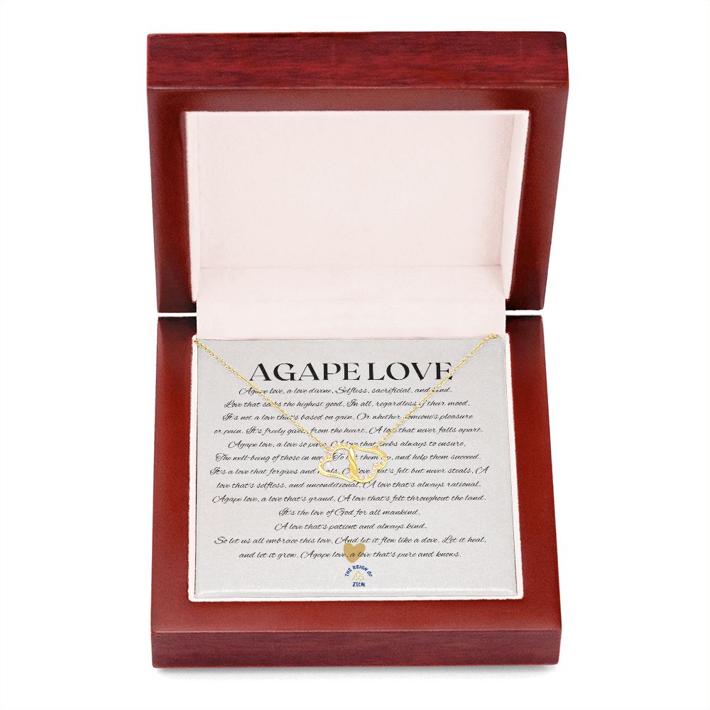 Double Heart Necklace Agape Love